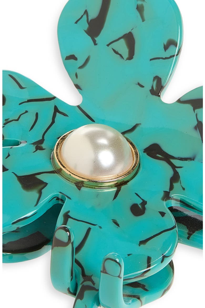 Lily Claw Hair Clip, Alternate, color, TURQUOISE