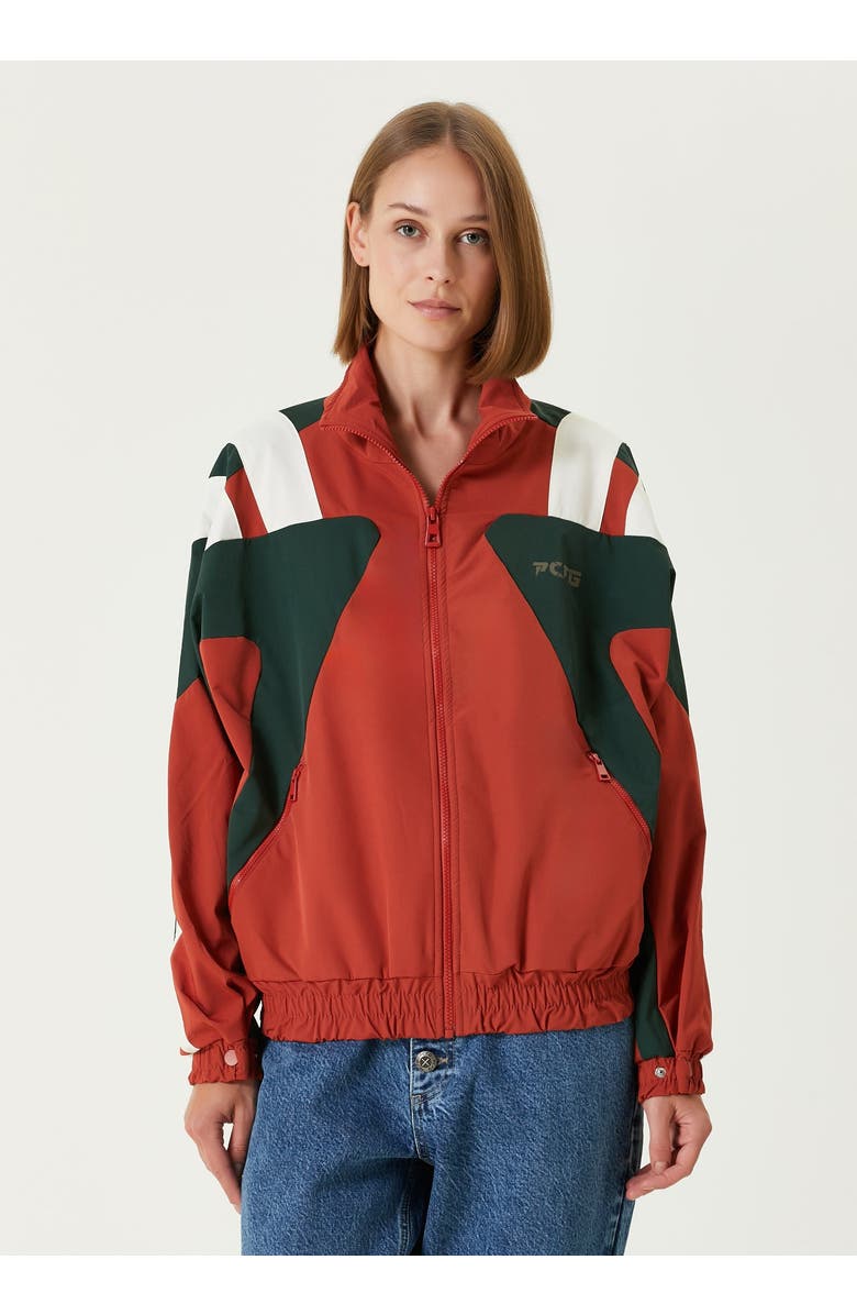 PCFG Oversized Boomerang Track Jacket, Alternate, color, Leopard