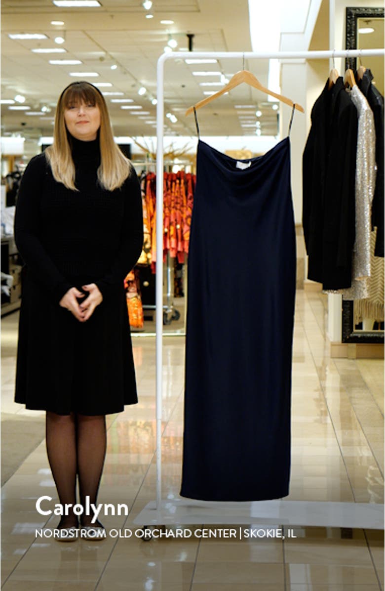 The Odelle Strapless Satin Gown, sales video thumbnail