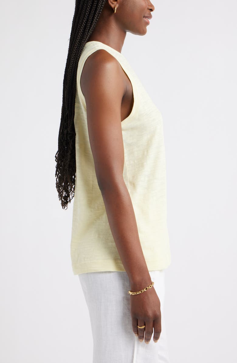 Caslon<sup>®</sup> Sleeveless Cotton Blend Crewneck T-Shirt, Alternate, color, Yellow Pastel