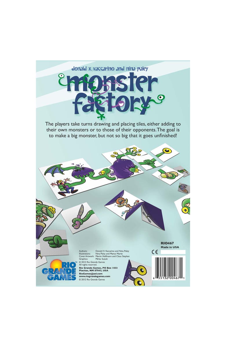 Rio Grande Games Monster Factory Rio Grande Games, Tile Placement Kids Game, Alternate, color, Multicolored