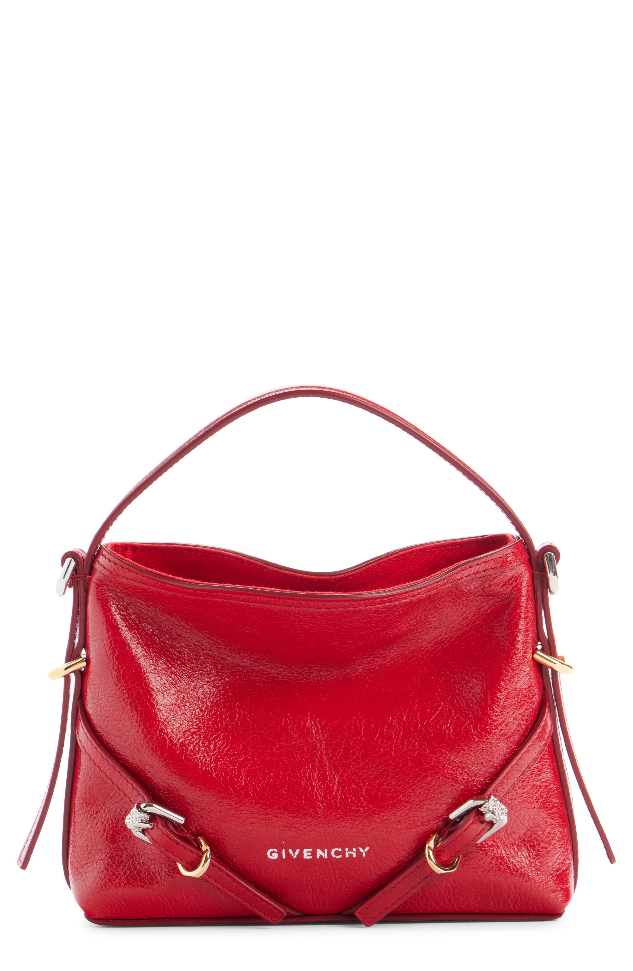 Nano Voyou Leather Crossbody Bag, Main, color, VERMILLON