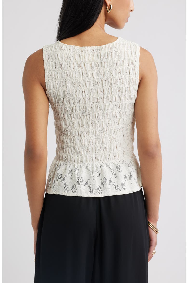 Smocked Lace Peplum Top, Alternate, color, IVORY