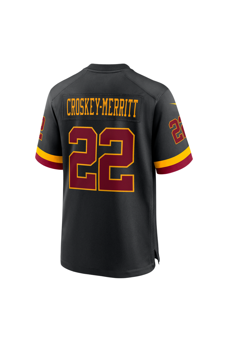 Men's Nike Jacory Croskey-Merritt Black Washington Commanders Hail Raiser Alternate Game Jersey, Alternate, color, Black