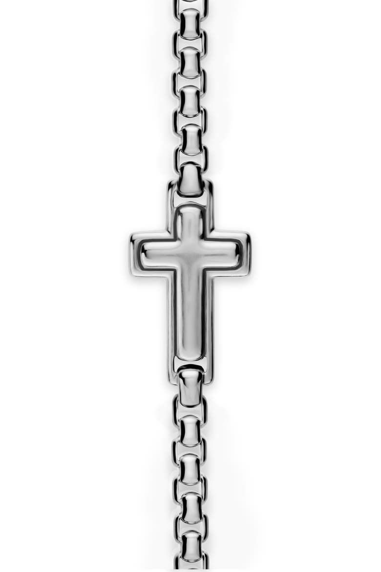 Men's Cross Station Bracelet in Sterling Silver, 3.6mm, Alternate, color, SILVER