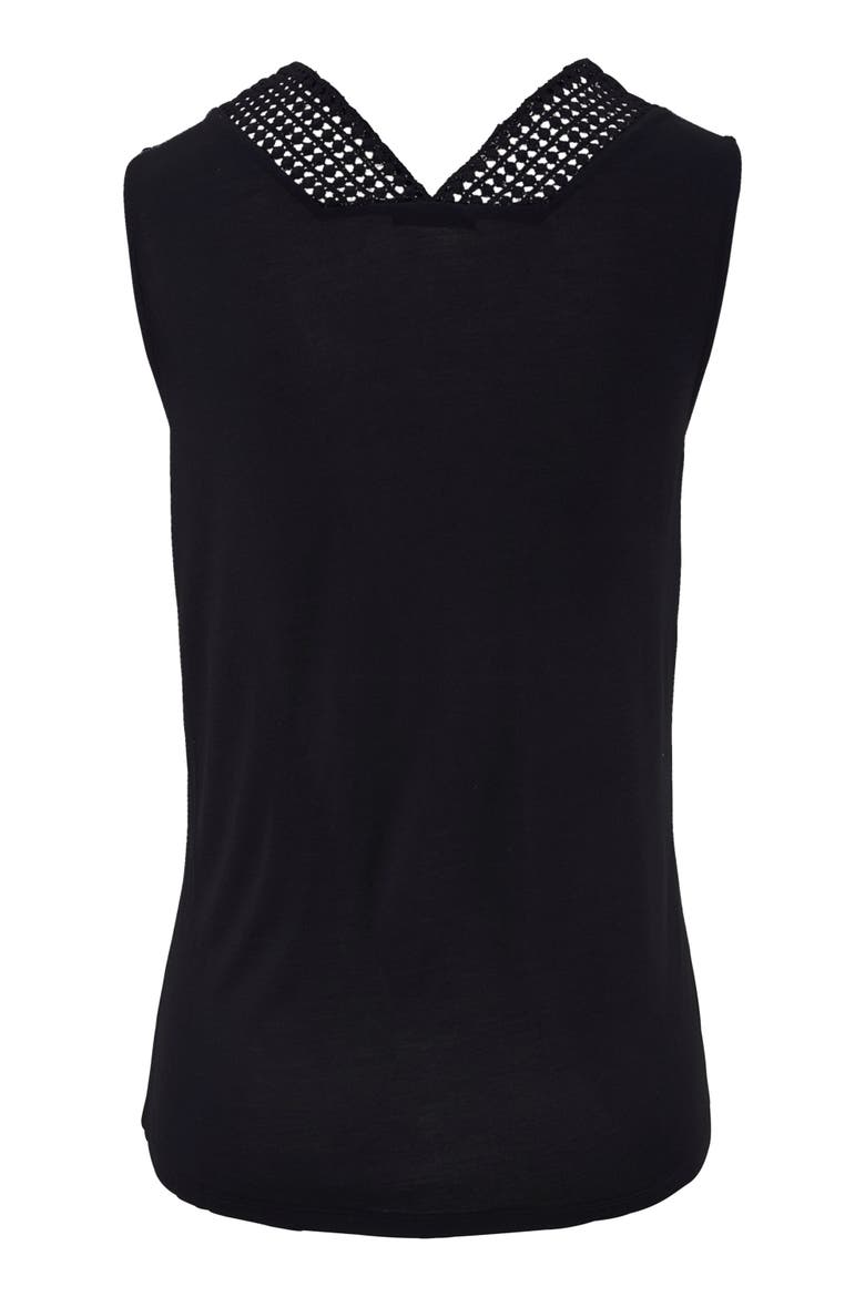 Crochet Insert Tank Top, Alternate, color, Black