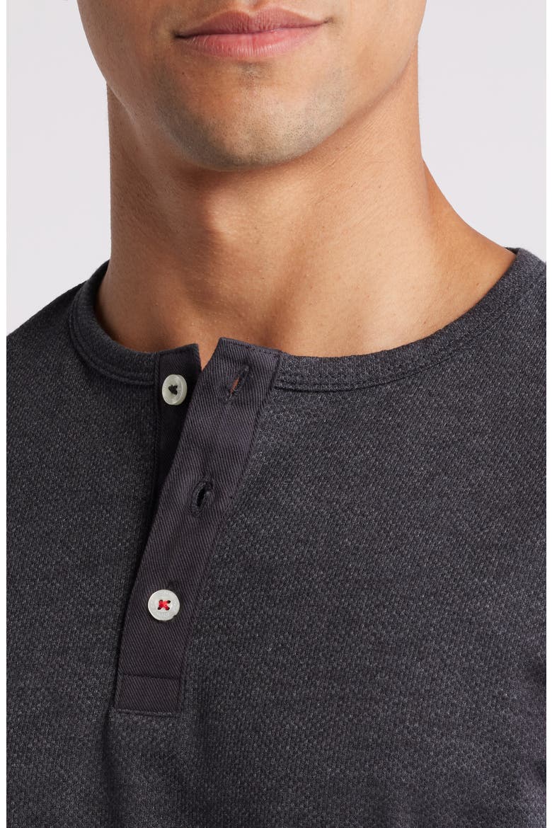 Performance Piqué Henley, Alternate, color, CHARCOAL