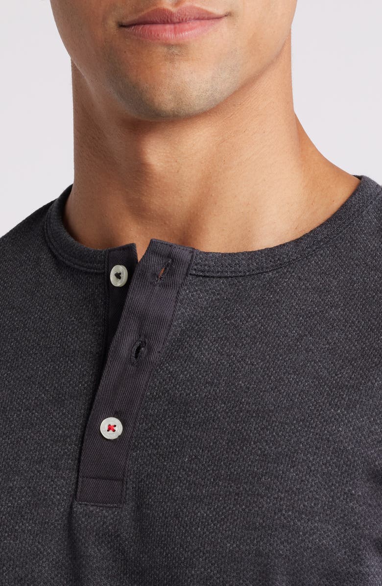 Stone Rose Performance Piqué Henley, Alternate, color, Charcoal