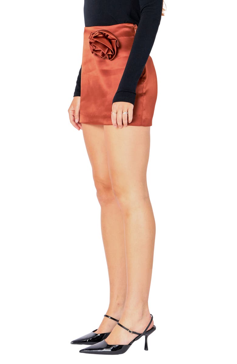 Endless Rose Corsage Miniskirt, Alternate, color, Chocolate