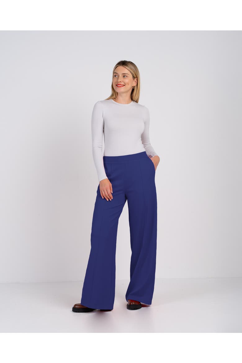 Ponte Wide Leg Pants, Alternate, color, Monaco Blue