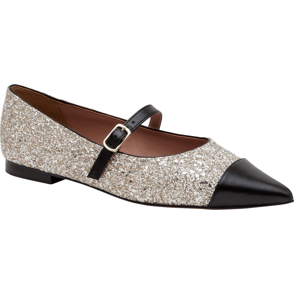 Shop Linea Paolo Niara Flat In Light Gold/black