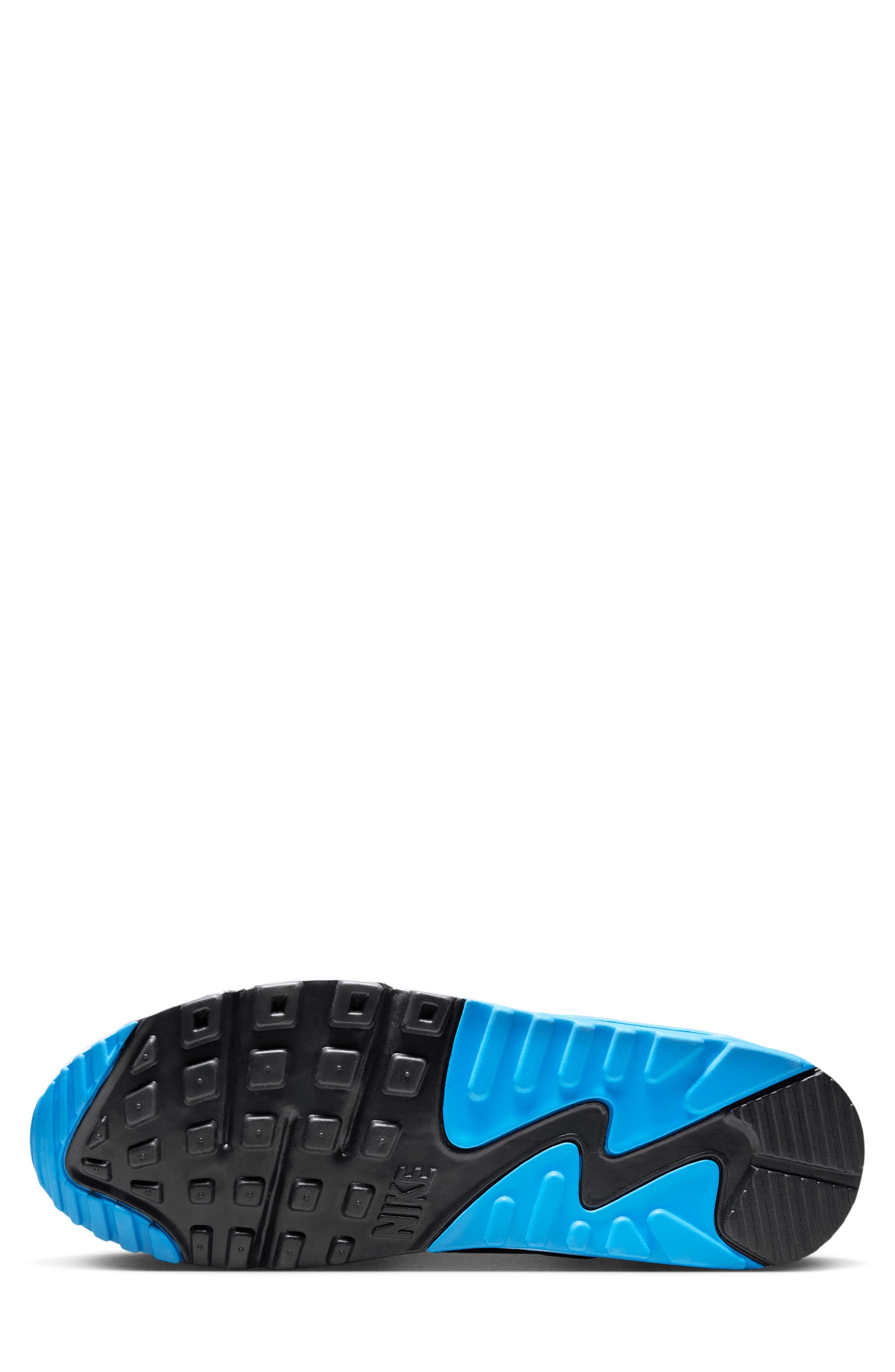 Nike Air Max 90 Sneaker, Alternate, color, Platinum Tint/ Blue Lightning