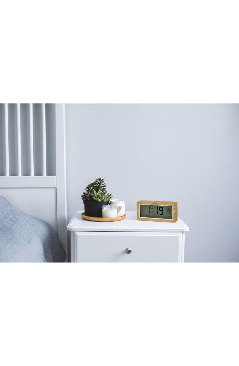 Bulova Clocks The Brookside LCD Alarm Table Clock, Alternate, color, Natural
