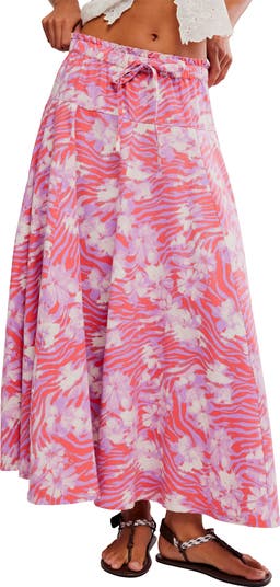 Free People Zephyr Print Convertible Bustle Maxi Skirt | Nordstrom
