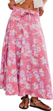 Free People Zephyr Print Convertible Bustle Maxi Skirt