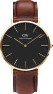 Daniel Wellington Classic St. Mawes Leather Strap Watch, 40mm