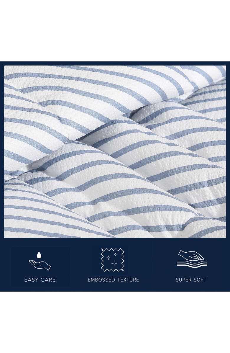 Nautica Windsor Stripe Seersucker Comforter Set, Alternate, color, Chambray Blue