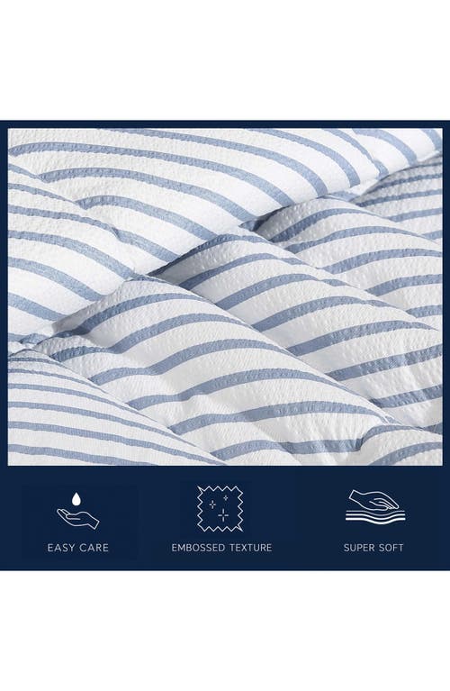 Nautica Windsor Stripe Seersucker Comforter Set In Chambray Blue