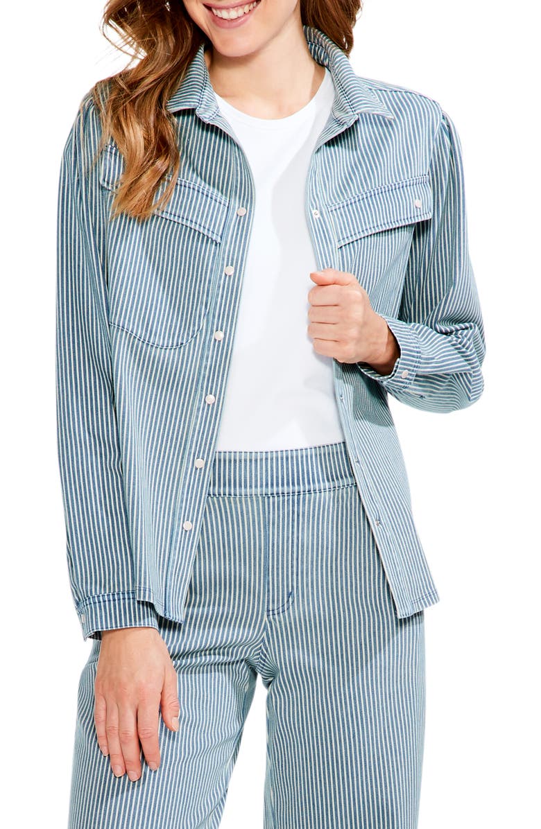 NIC+ZOE Railroad Stripe Shirt Jacket, Main, color,