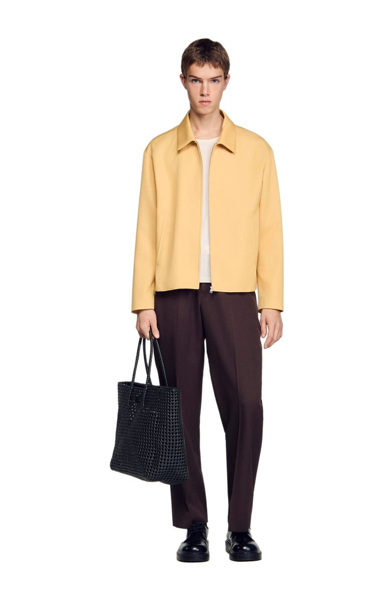 SANDRO Zip-up jacket, Alternate, color, Light Yellow