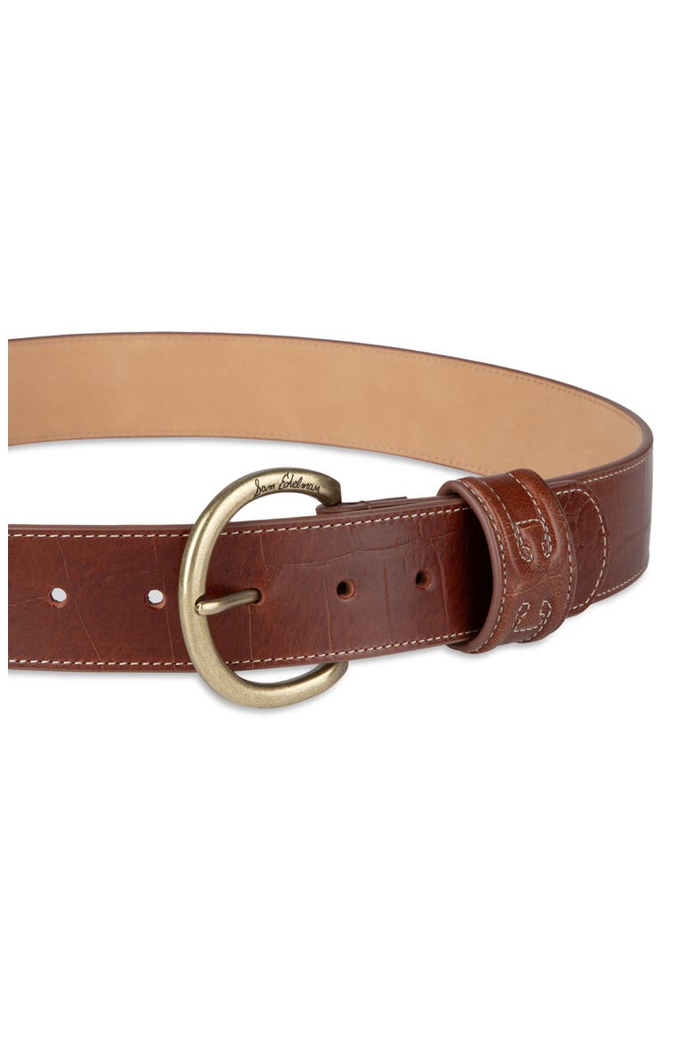 Rounded Buckle Belt, Alternate, color, TAN CROC