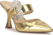 Jessica Simpson Favica Embellished Satin Slide Mule
