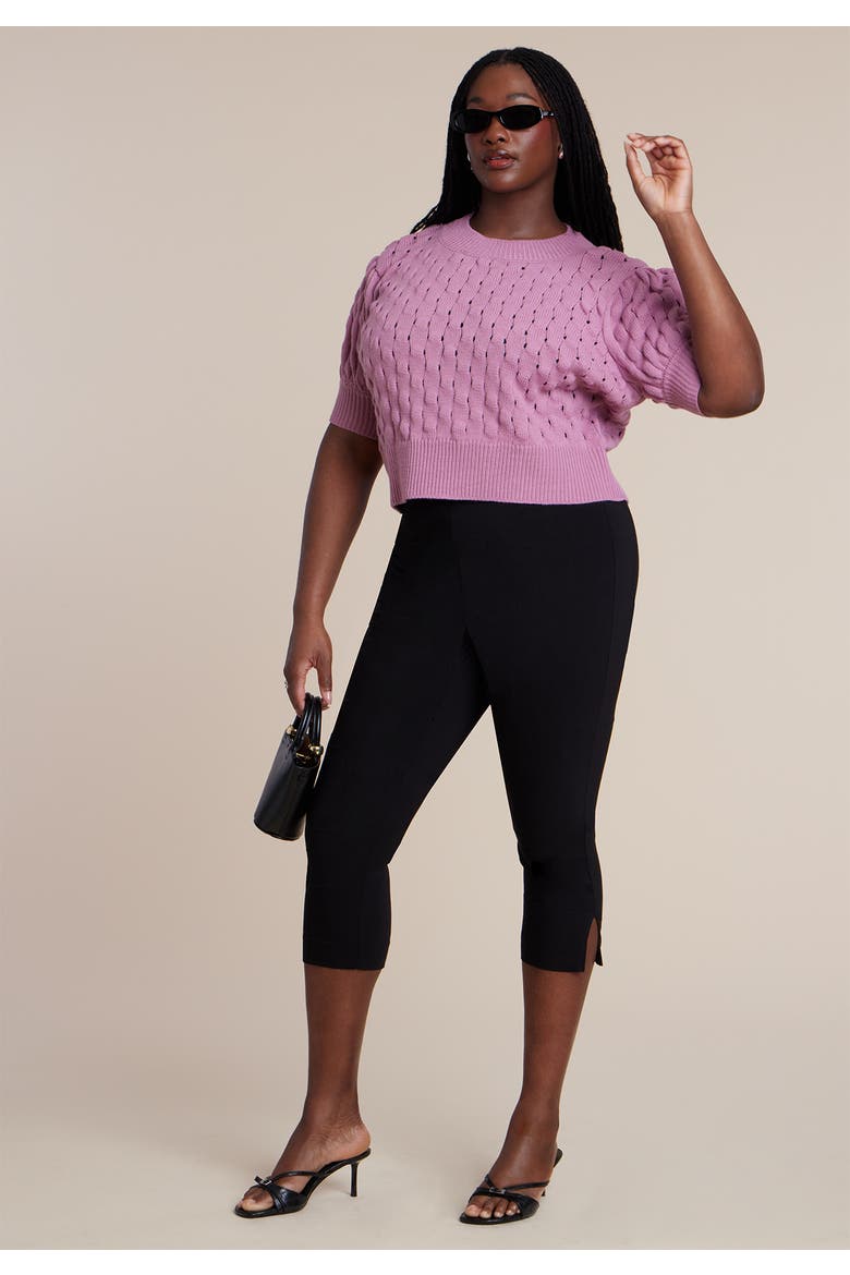Bubble Stitch Sweater, Alternate, color, MAUVE ORCHID