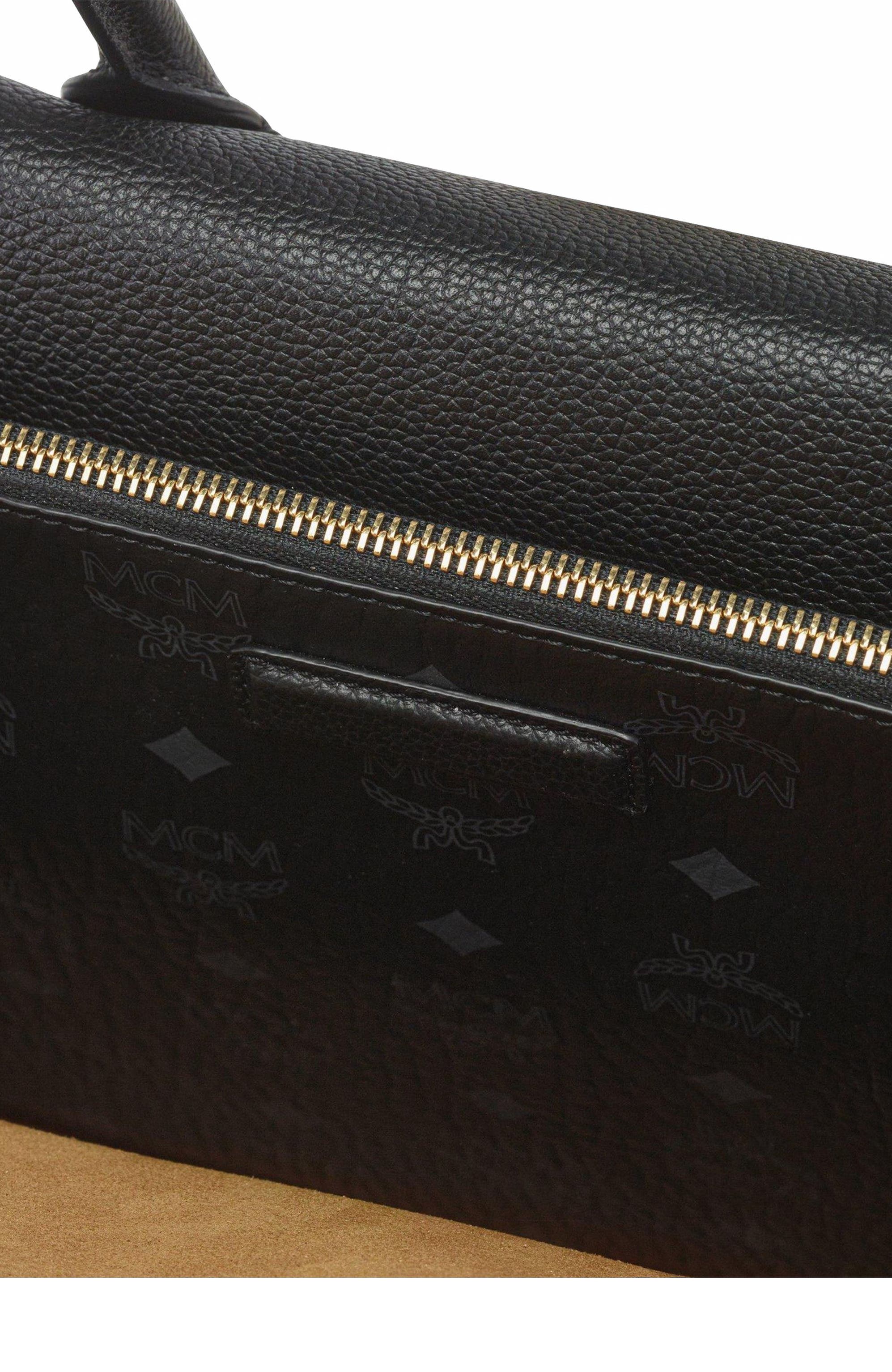 MCM Medium Milla Tote in Spanish Embossed Leather, Alternate, color, Black