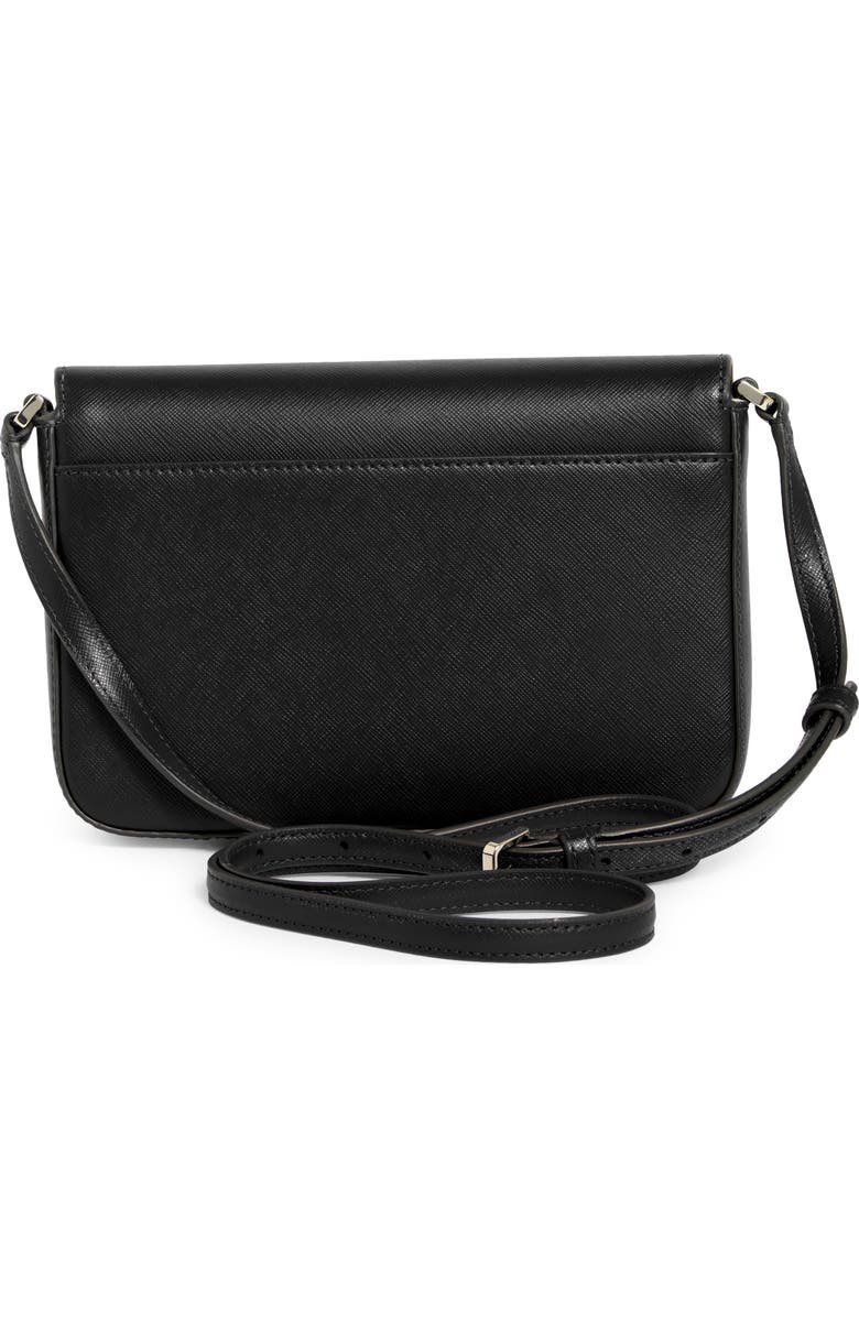 Kate Spade New York envelope flap leather crossbody bag, Alternate, color, Black