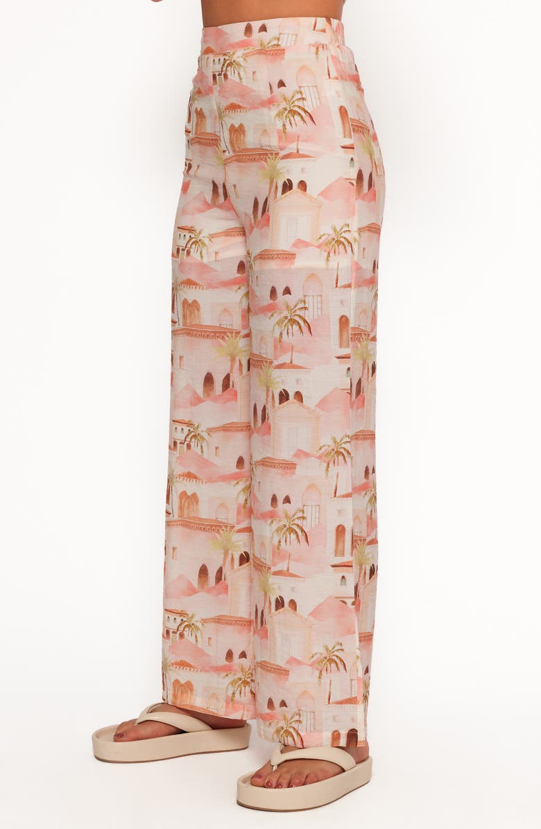 Petal & Pup Devina Wide Leg Pants, Alternate, color, Tan Print