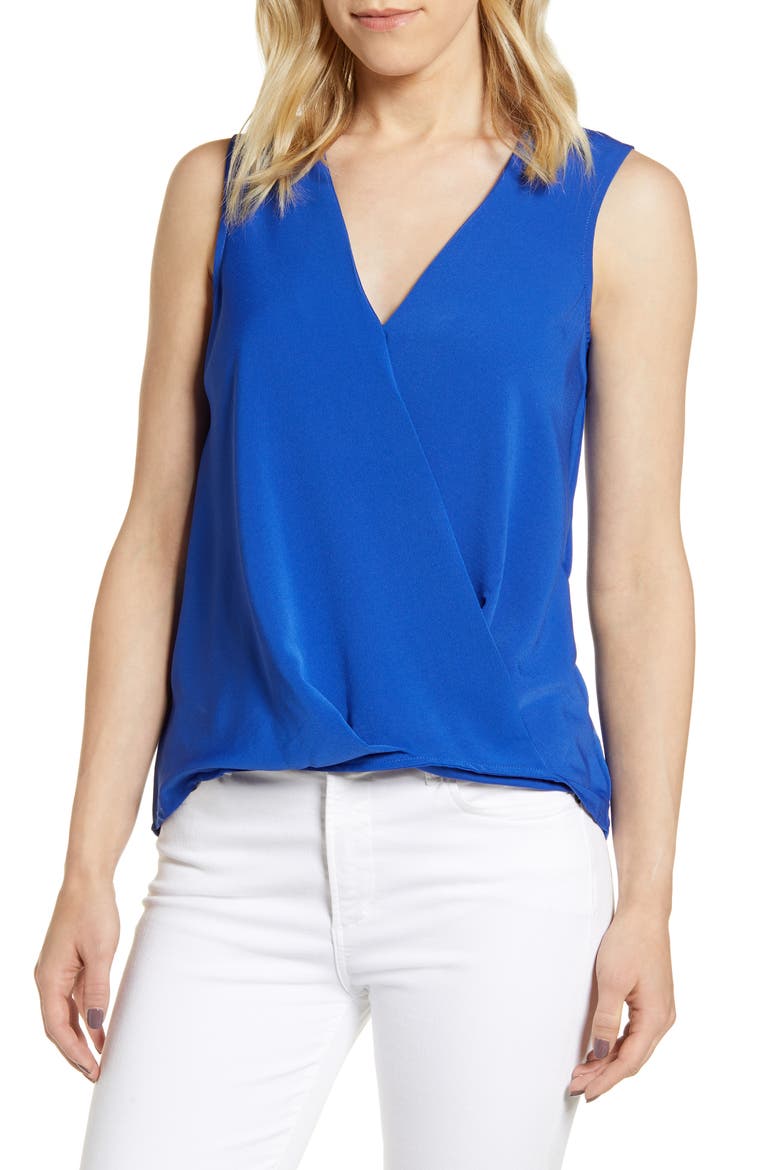 Mira Surplice Tank Top, Main, color, CLASSIC BLUE