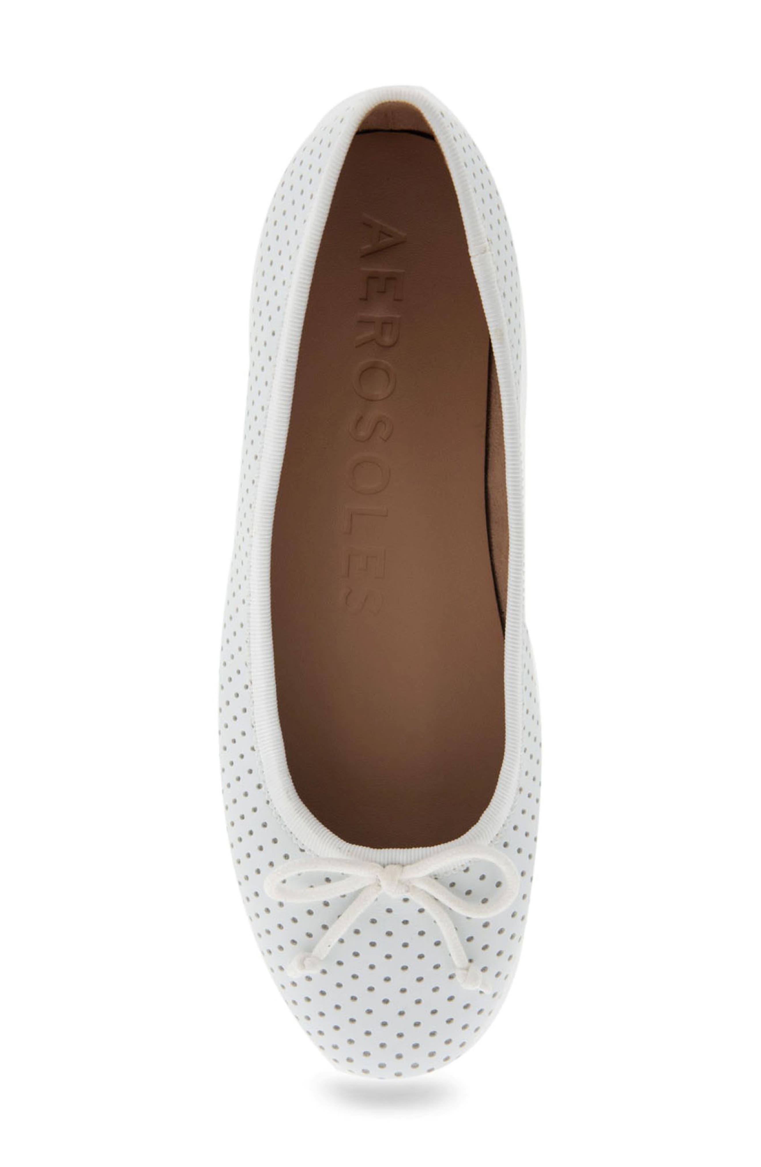 Homebet Ballet Flat, Alternate, color, WHITE PERFORATED