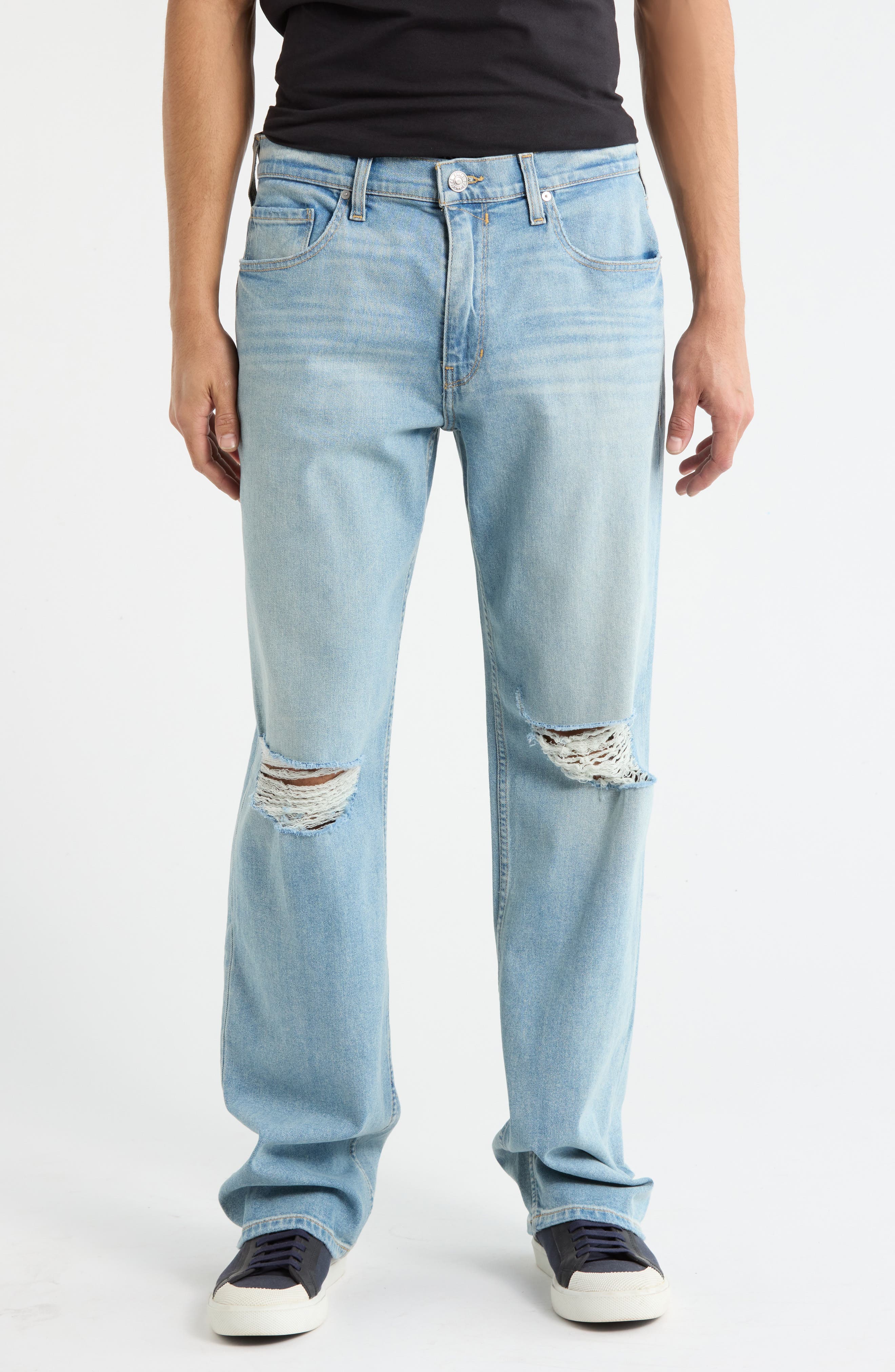 PAIGE Doheny Distressed Straight Leg Jeans