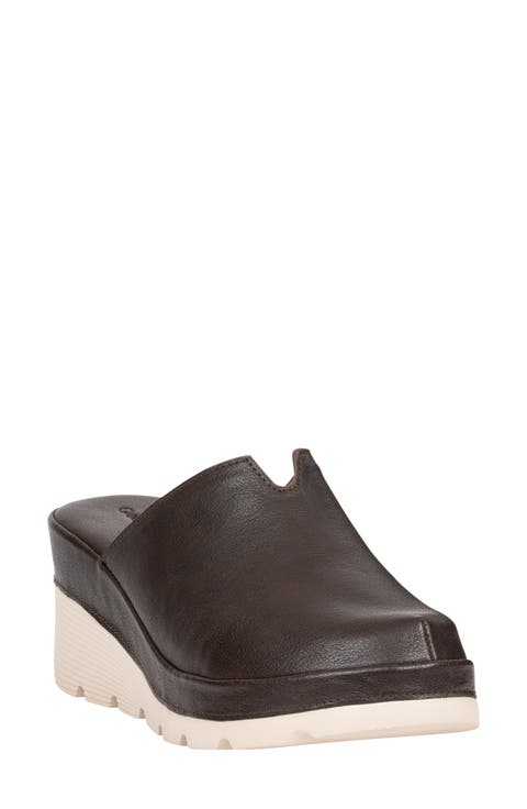 Alna Faux Leather Wedge Clog