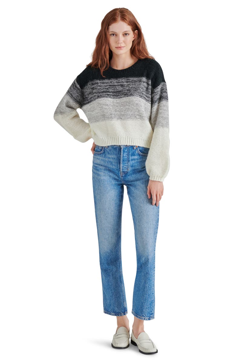 Steve Madden Colette Stripe Sweater, Alternate, color, Grey Multi