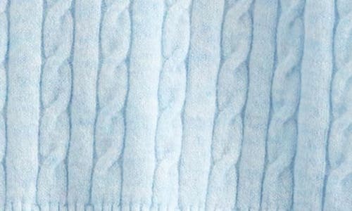 Nordstrom Cable Knit Zip Front Hoodie In Blue