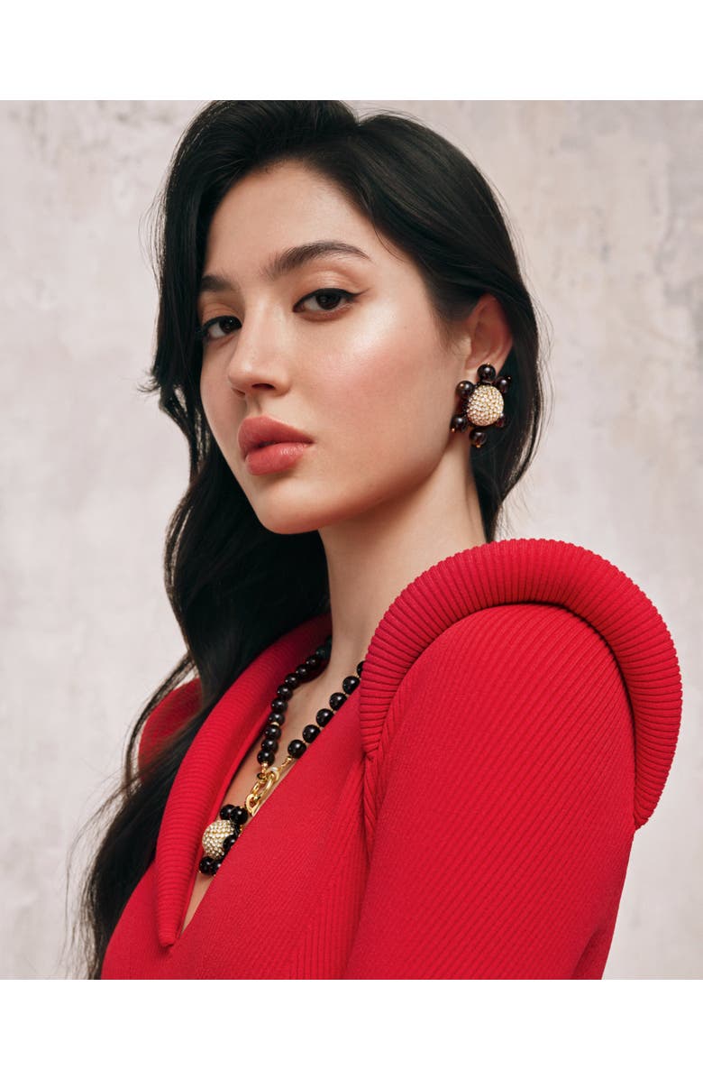 Saulė Label Jolie Clip-On Earrings, Alternate, color, Slick Black