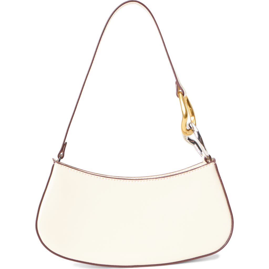 Staud Ollie Leather Shoulder Bag In White