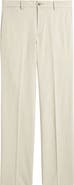 Berle Flat Front Cotton & Linen Straight Leg Pants