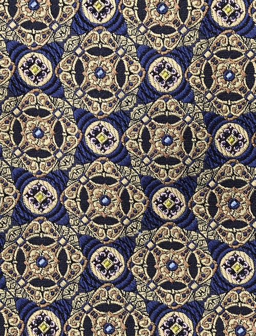 Oak Hill Premium By Dxl Big & Tall Vintage Medallion Silk Tie In Brown