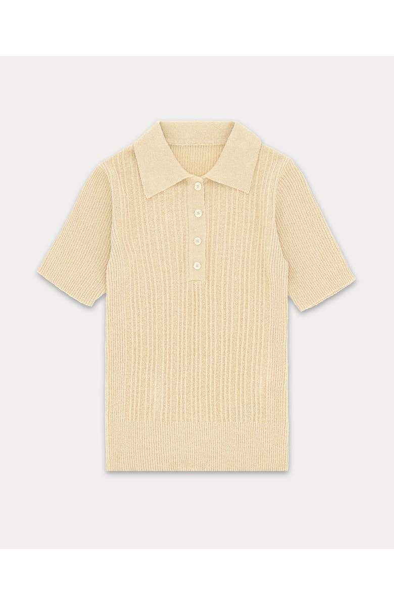 Fortela Camille Terry Polo Shirt, Main, color, Cream