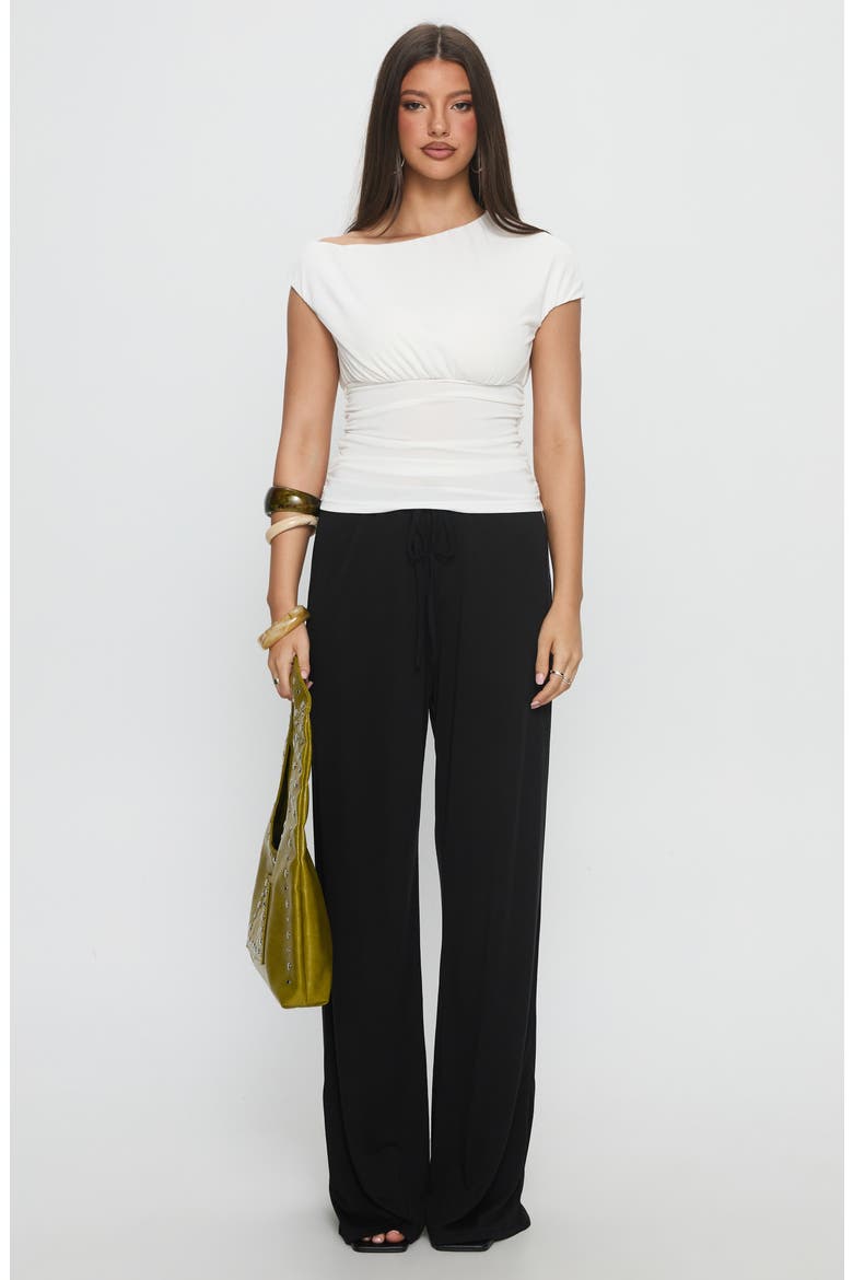 Gavrielle Jersey Drawstring Wide Leg Pants, Alternate, color, BLACK