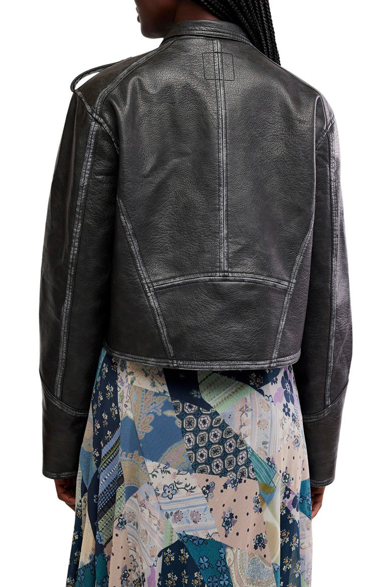Ryland Faux Leather Band Jacket, Alternate, color, BLACK