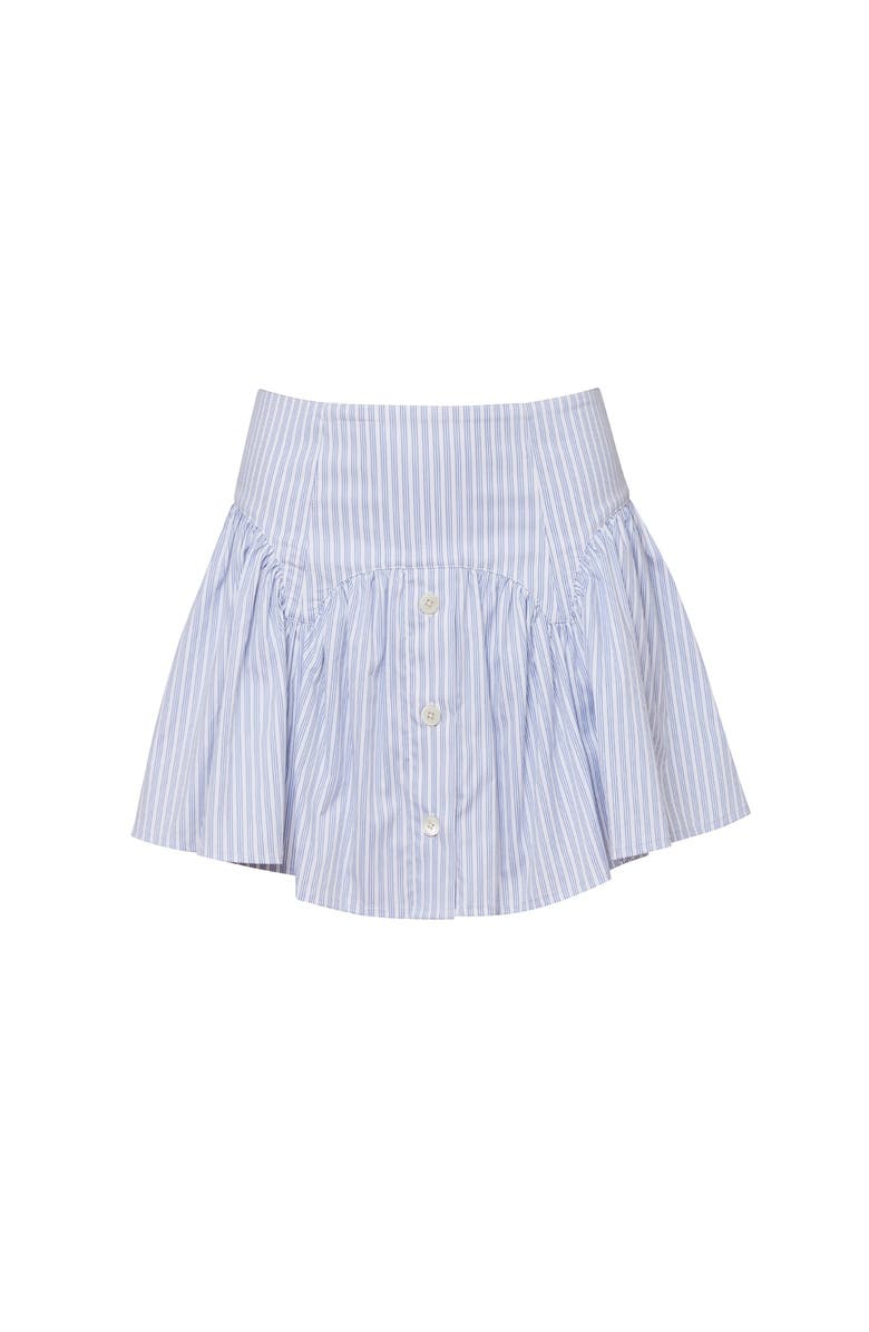Fleur Du Mal Poplin Garter Skort, Main, color, East Hampton Stripe