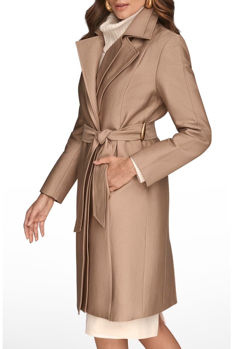 Double Collar Cotton Blend Trench Coat, Alternate, color, KHAKI