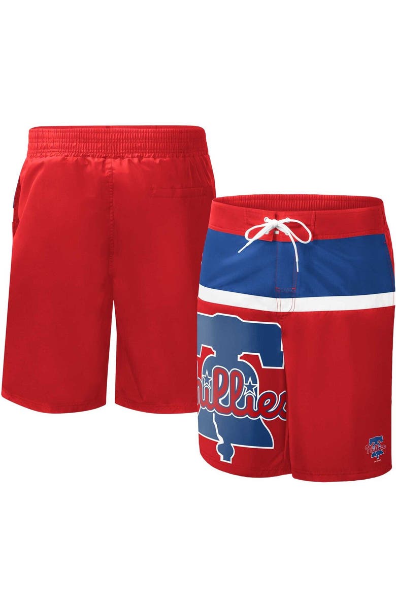 G-III SPORTS BY CARL BANKS Men's G-III Sports by Carl Banks Red Philadelphia Phillies Sea Wind Swim Shorts, Main, color, 