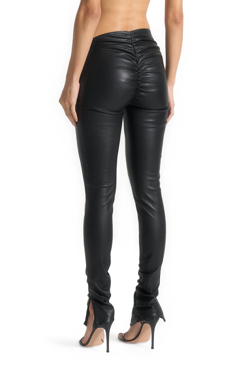 Manière De Voir Clara Leather Angled Waistband Leggings, Alternate, color,