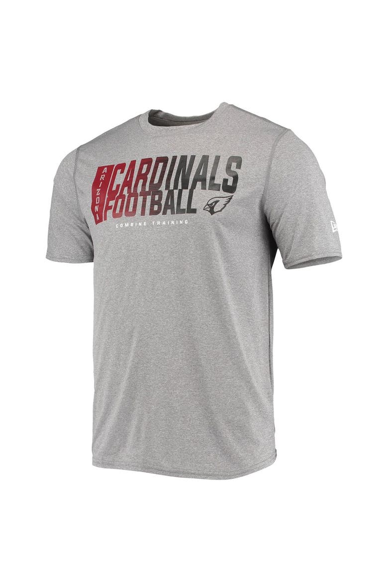 Men's New Era Heathered Gray Arizona Cardinals Combine Authentic Game On T-Shirt, Alternate, color, Heather Gray