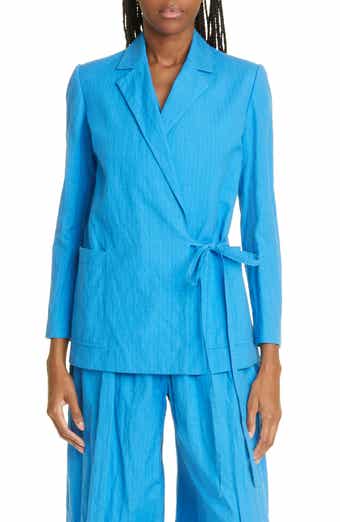JASON WU Tie Detail Linen & Cotton Blazer