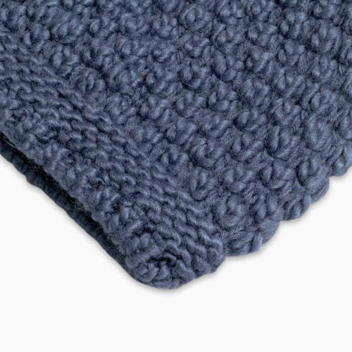 Turtle Fur Snowfall Pom Slouch Beanie In Blue